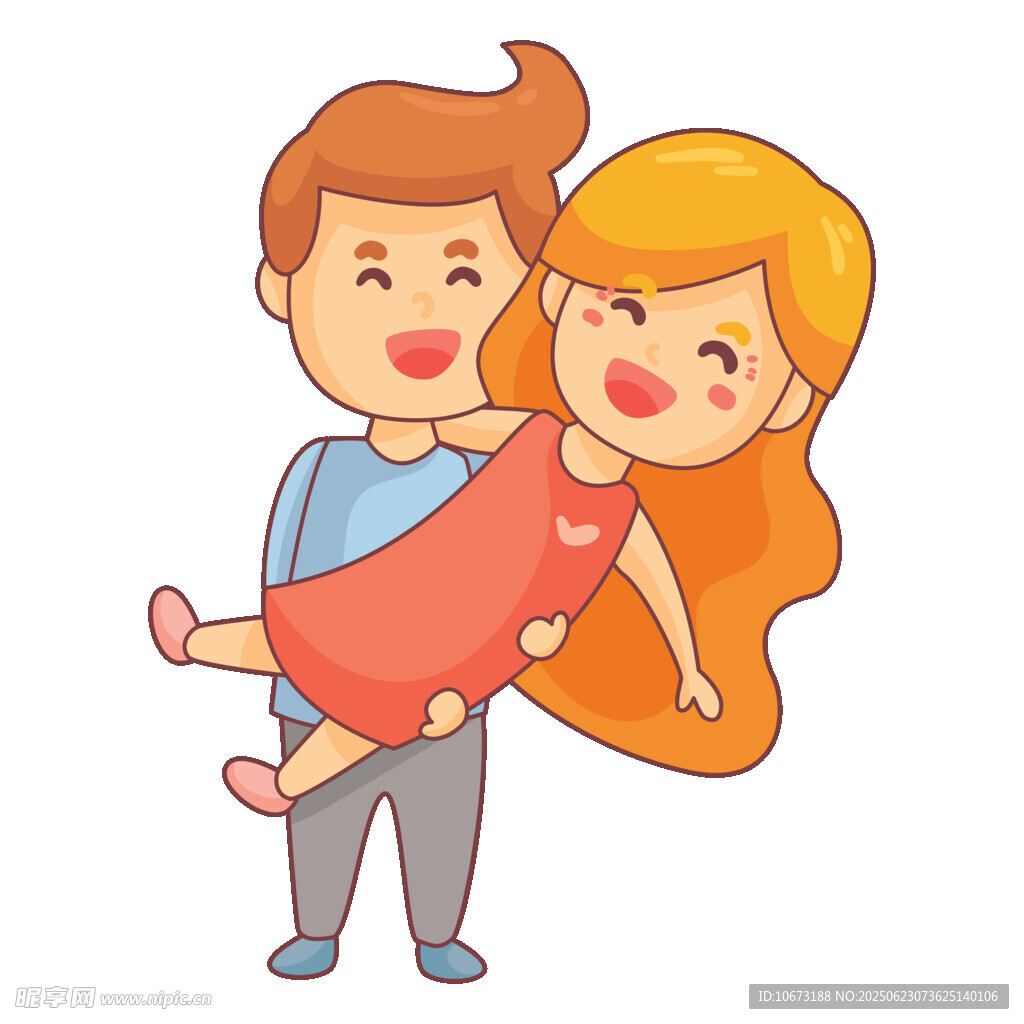 甜蜜情侣男生公主抱女生
