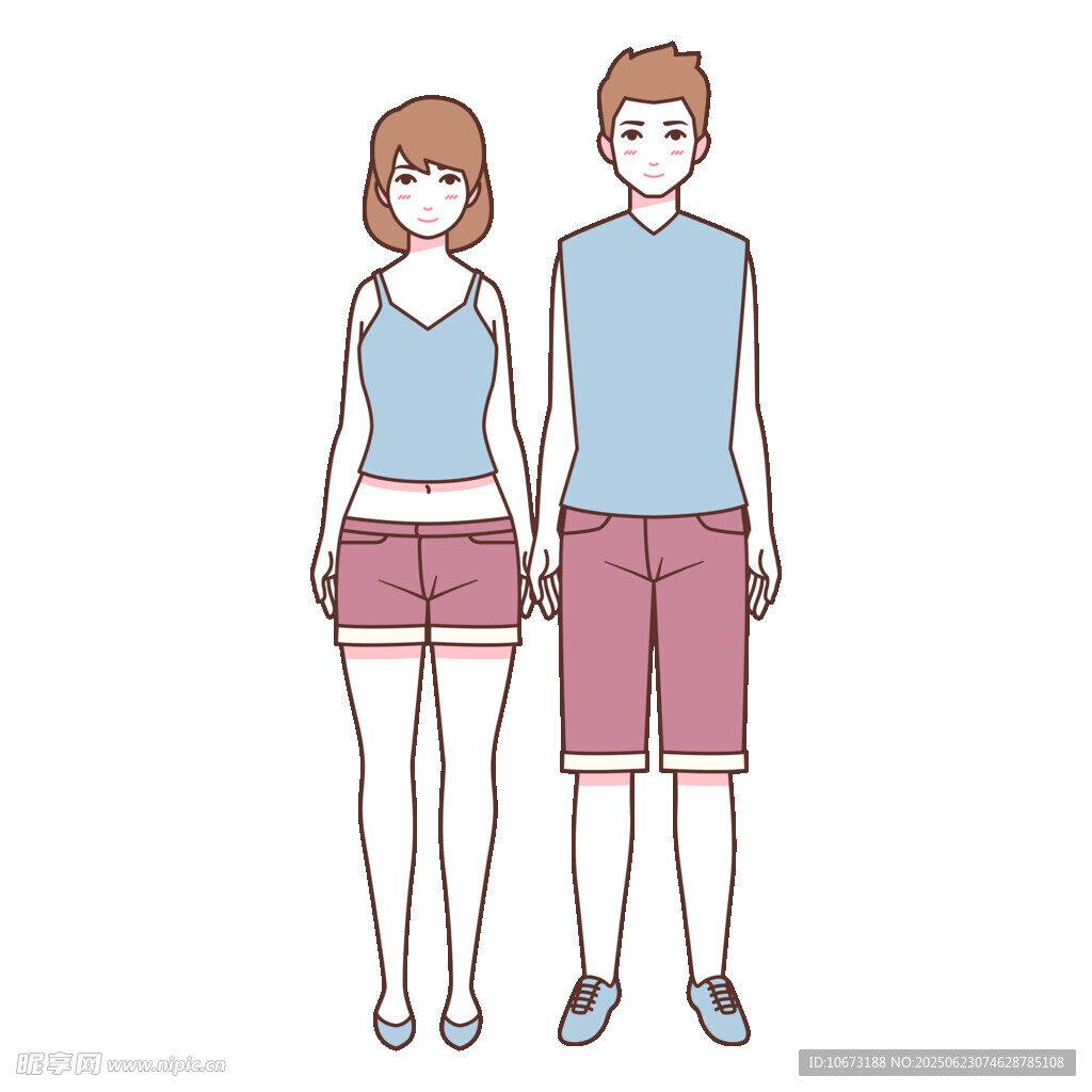 简约风格情侣夏日穿搭形象