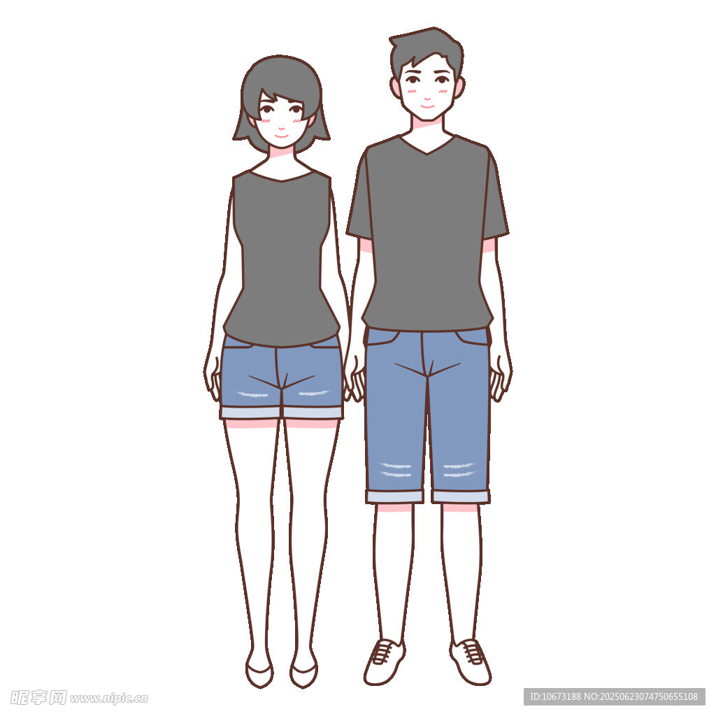 简约风格情侣夏日穿搭形象