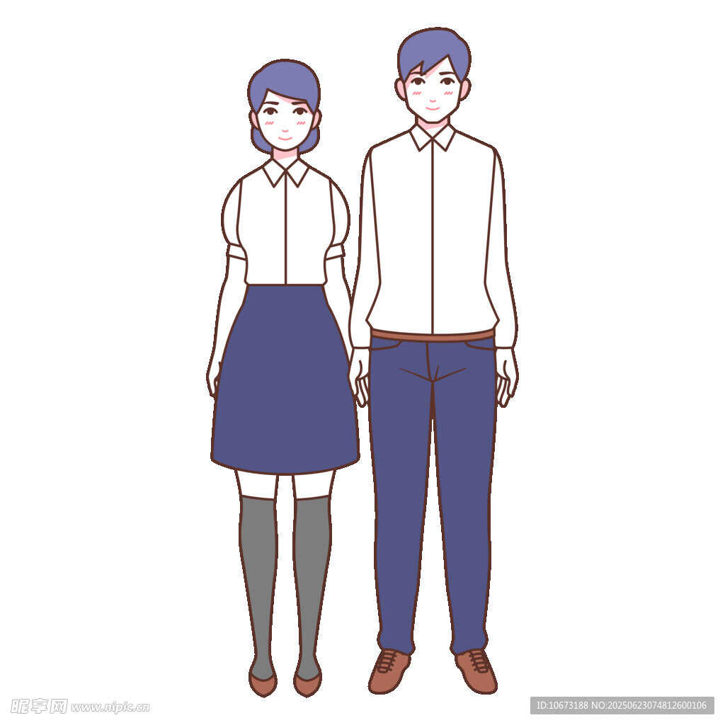 校园情侣学生装形象展示