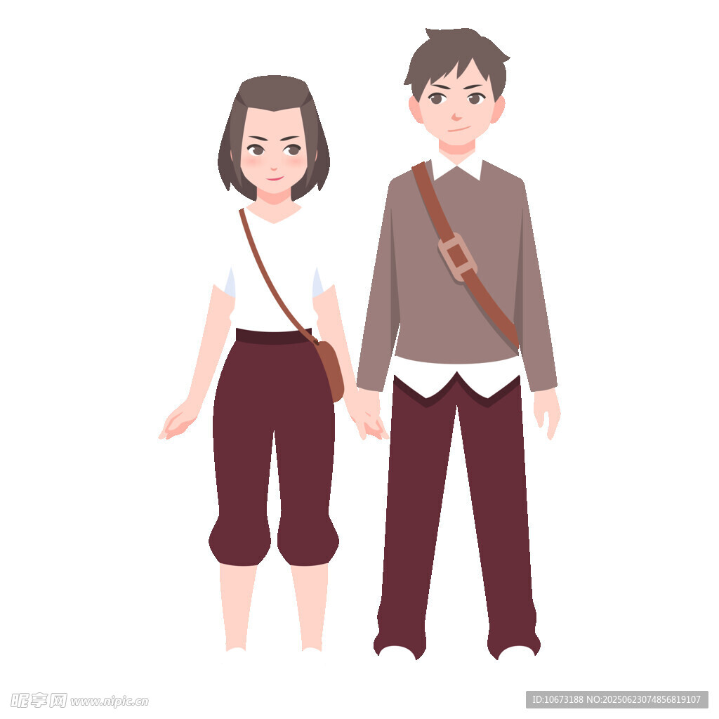 复古装扮的男女青年