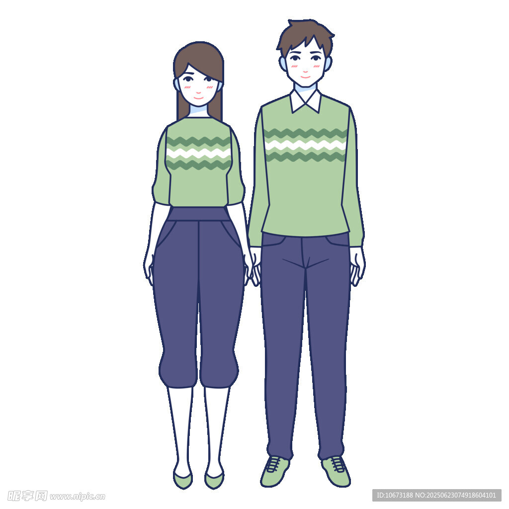 情侣同款毛衣穿搭展示