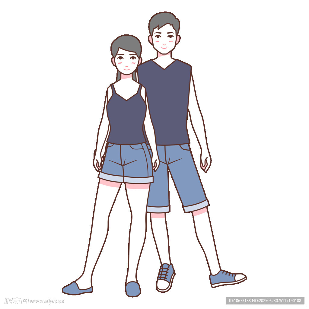 夏日情侣休闲穿搭造型