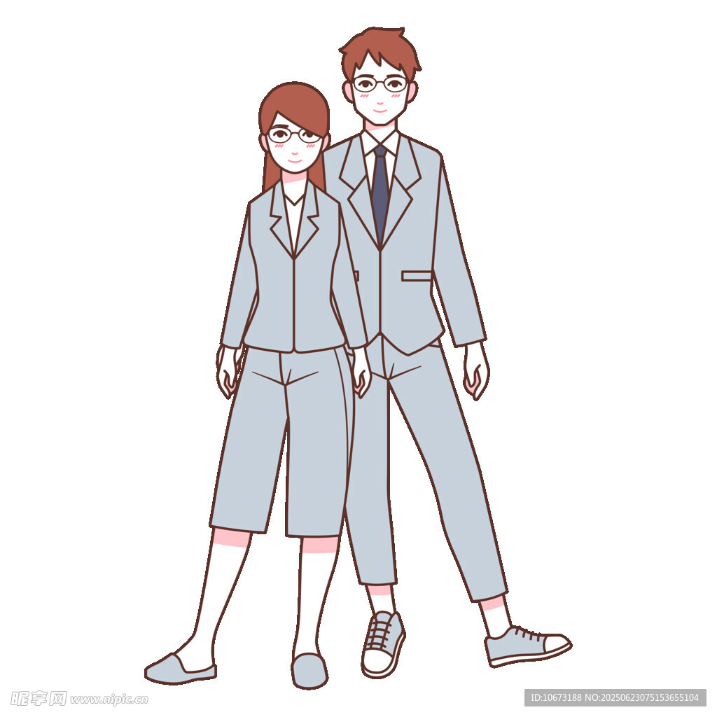 情侣同款职业装形象展示