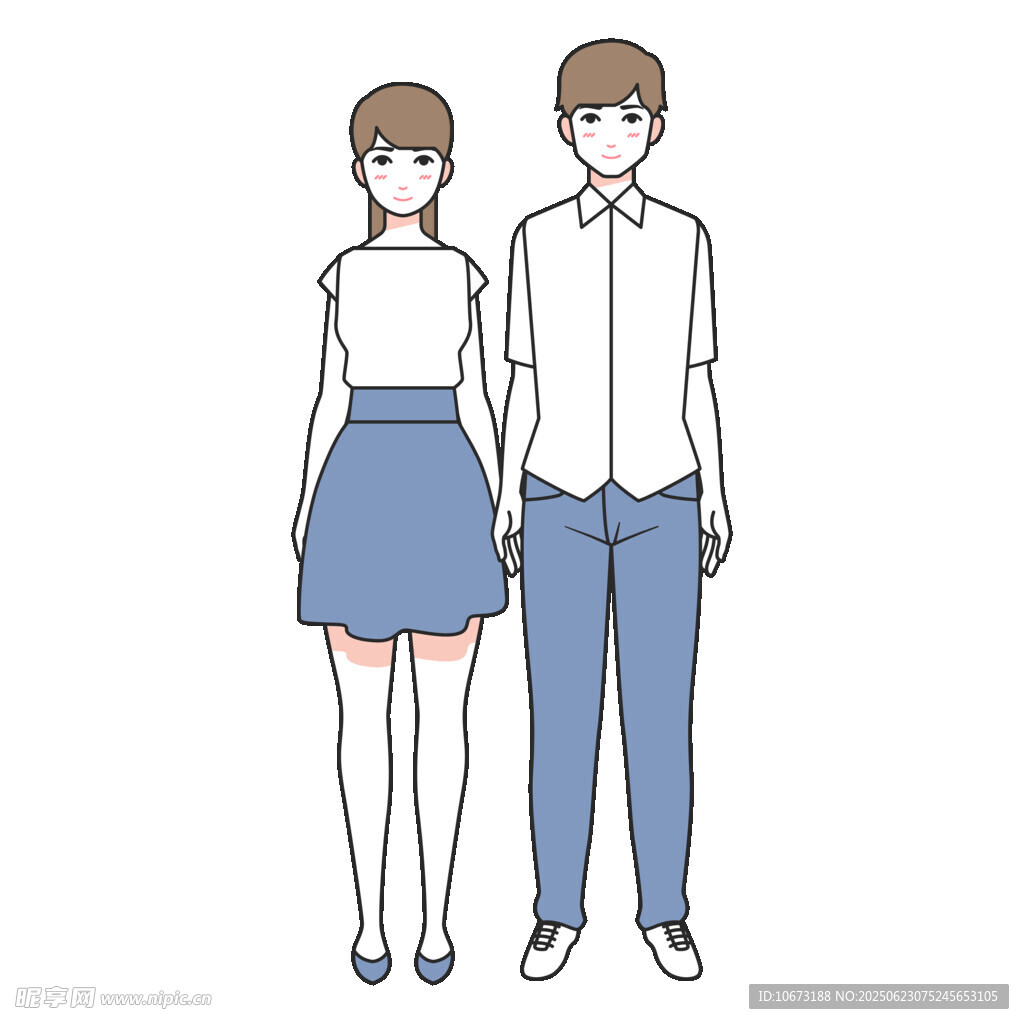 简约风男女卡通形象