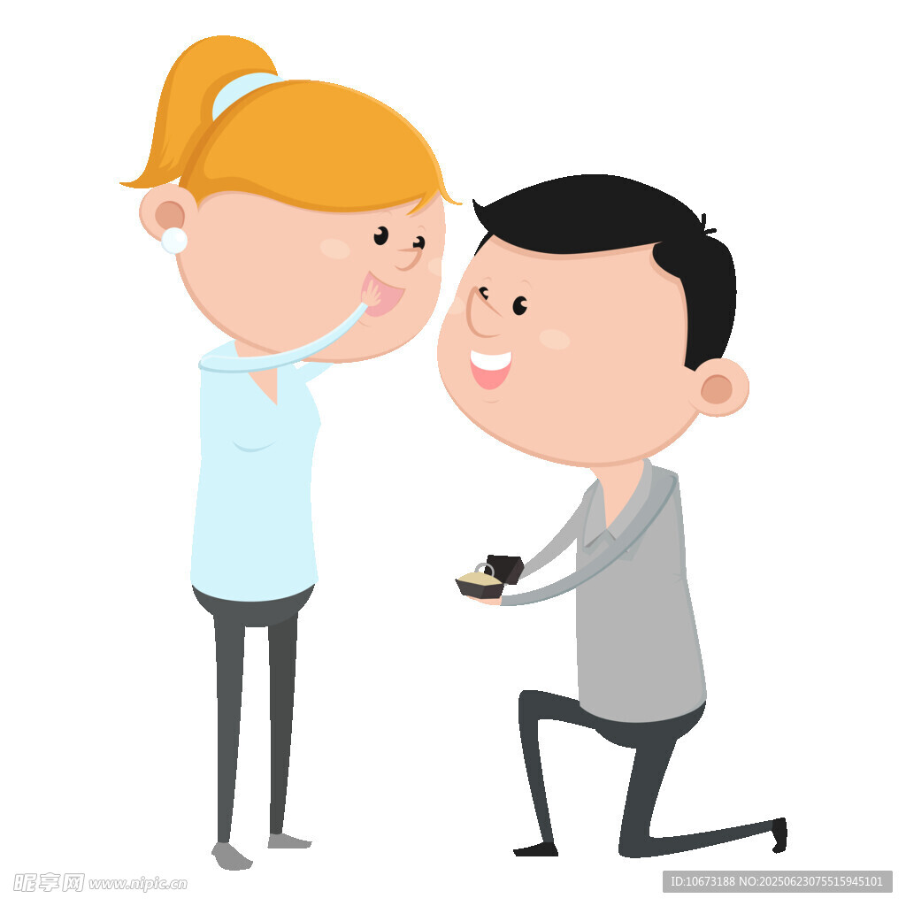 男孩跪地向女孩浪漫求婚