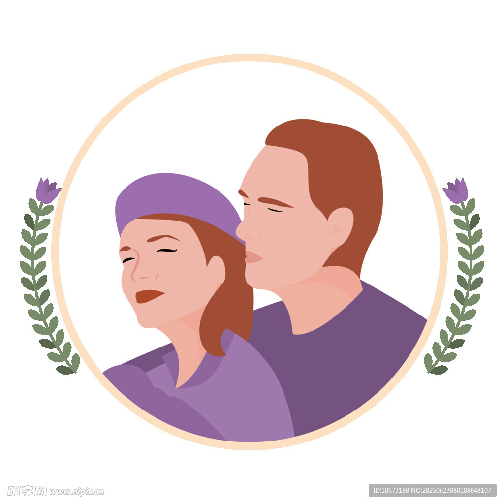 温馨夫妻形象插画