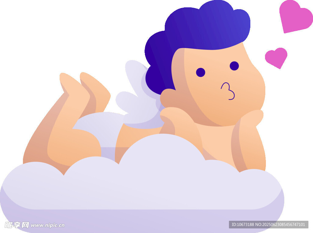 云朵上的可爱小天使