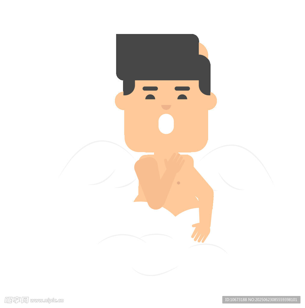 泡澡的卡通男子