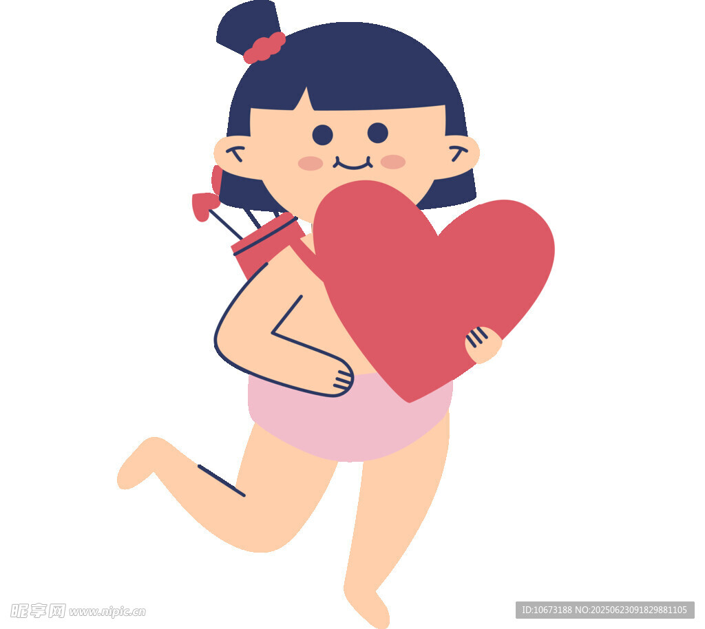 奔跑的爱心小女孩