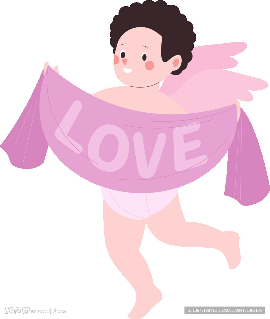 可爱小天使手持LOVE横幅