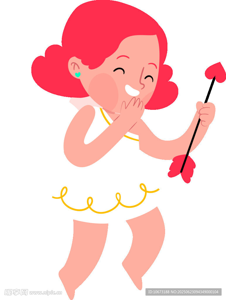 可爱女孩手持爱心魔杖
