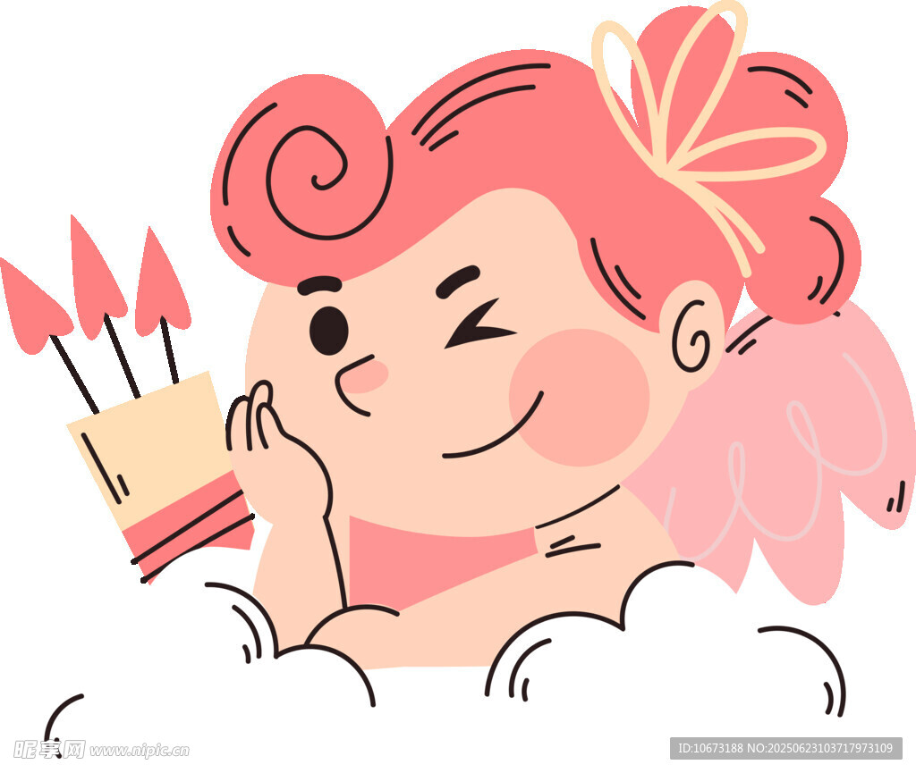 可爱女孩手持多彩化妆刷