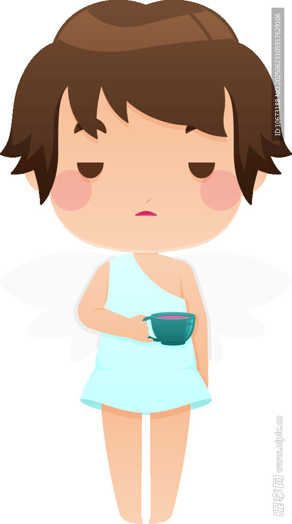 抱杯女孩的恬静时刻