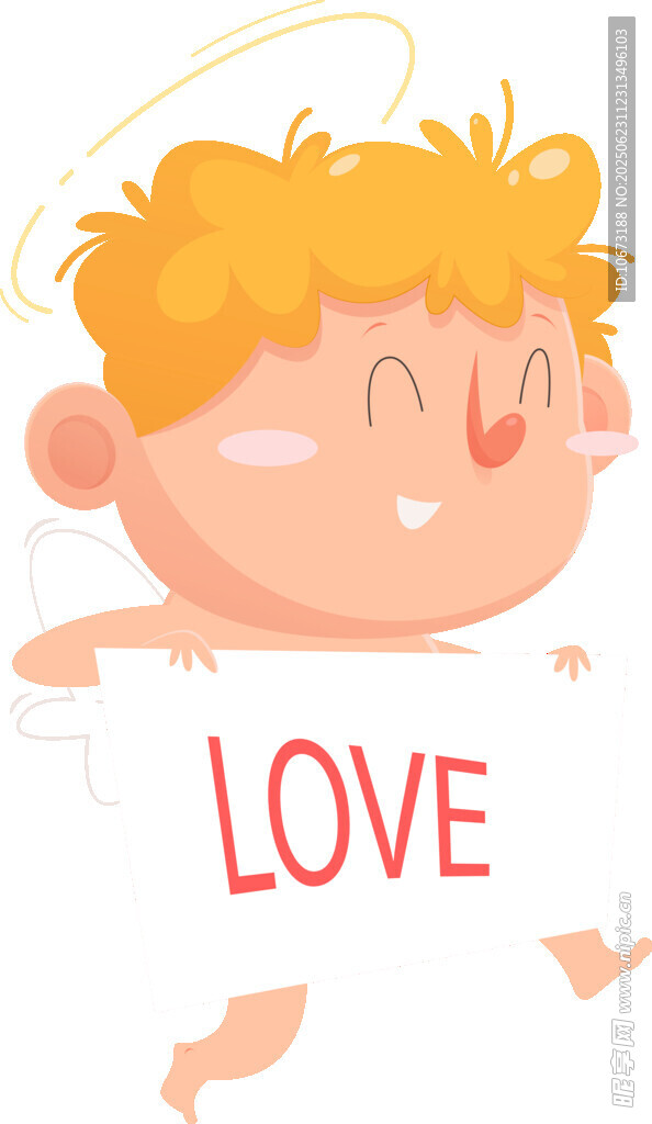 可爱小天使手持LOVE牌