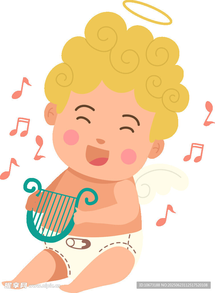 小天使弹奏竖琴