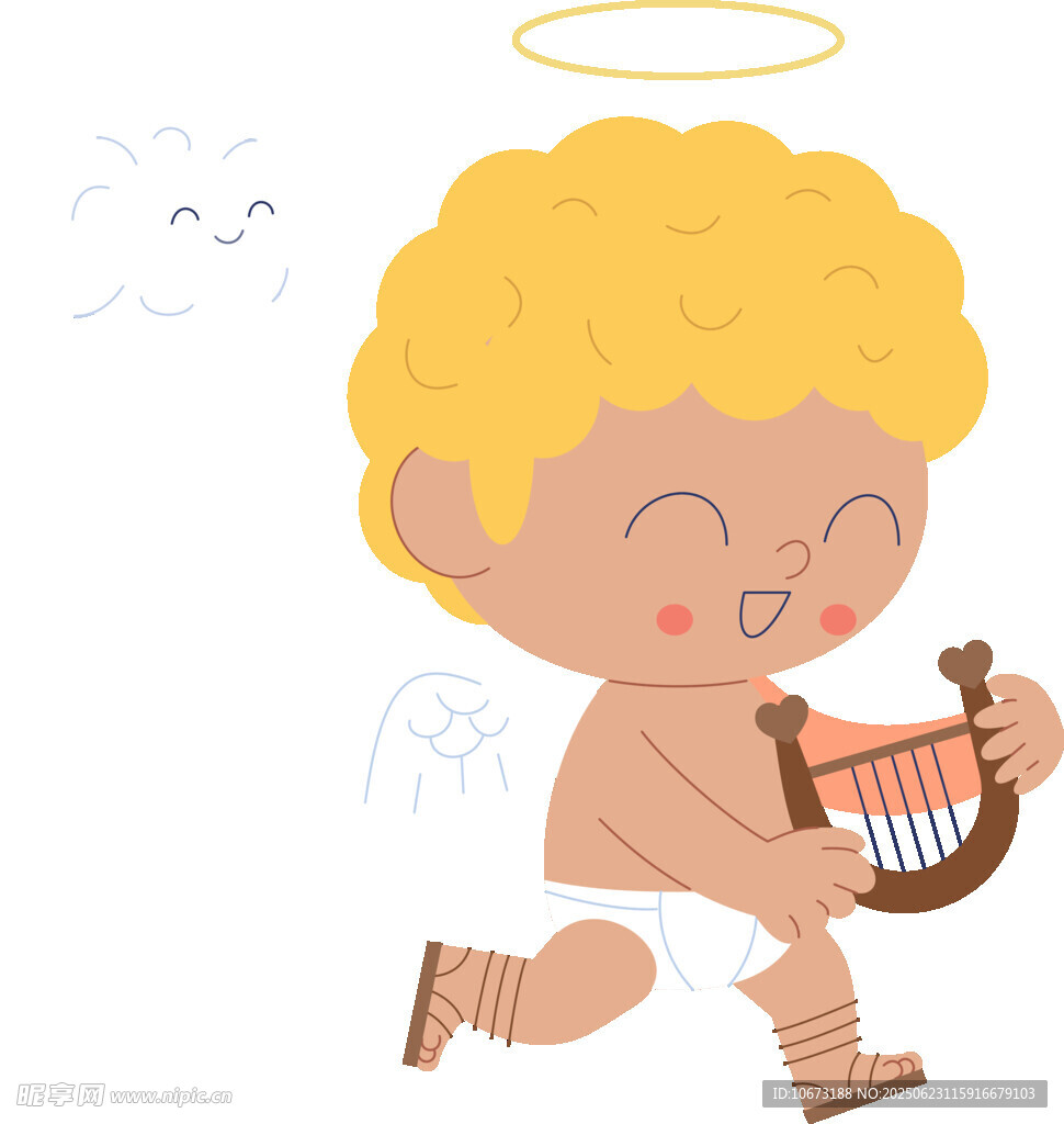 小天使弹奏竖琴