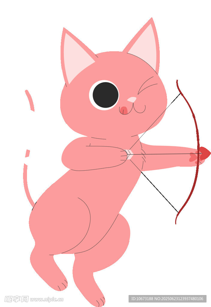 射箭的粉色小猫