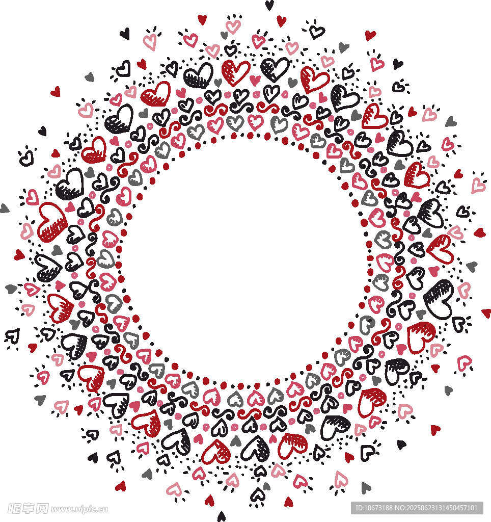 花卉图案圆形装饰边框