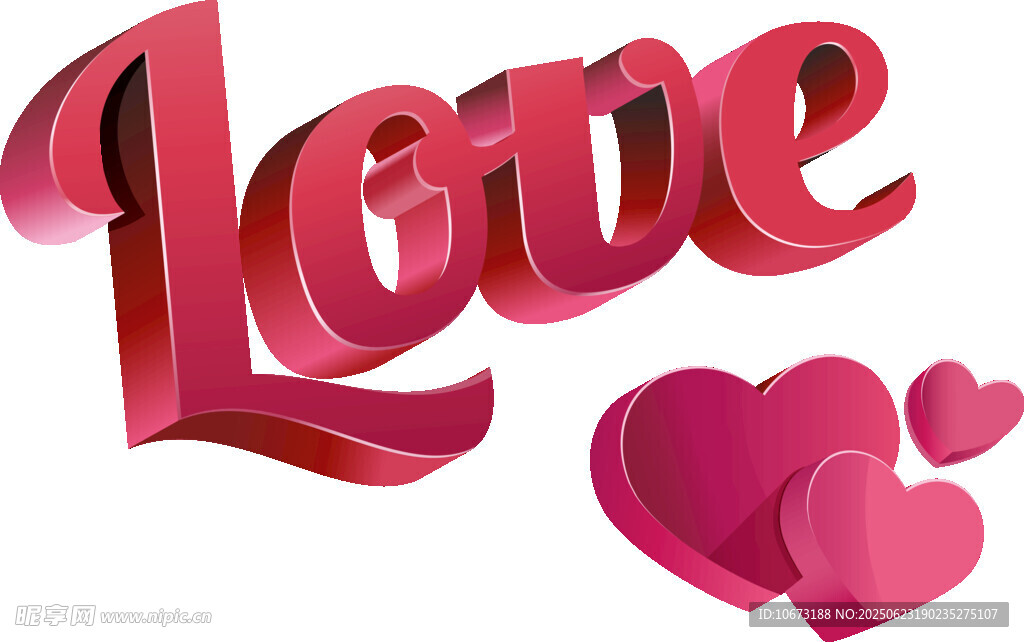 立体爱心LOVE装饰图案