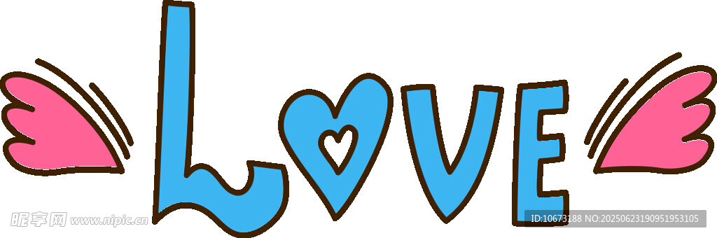 爱心装饰的LOVE字样