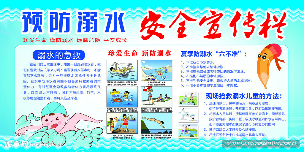 预防溺水安全宣传栏