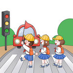 小学生过马路场景