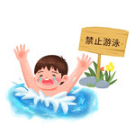 禁止游泳处男孩遇险