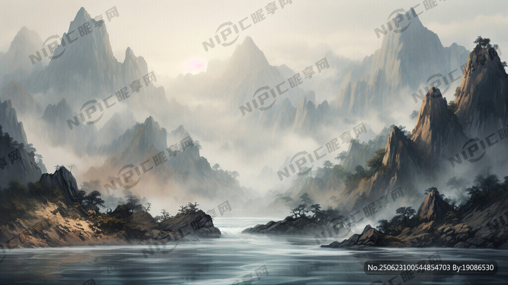 山水 大理石纹 背景