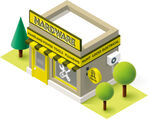 药店建筑等距视图