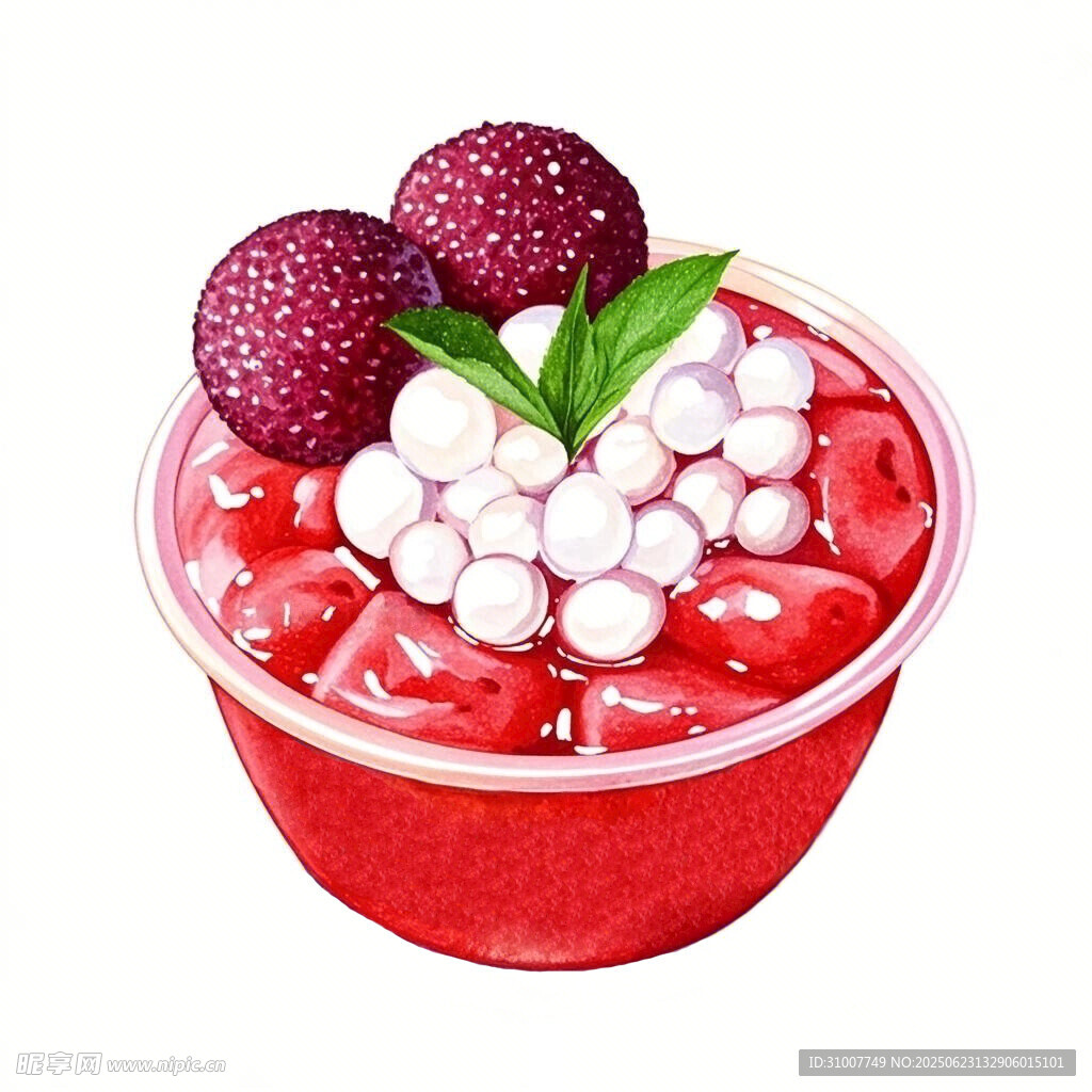 杨梅冰汤圆夏日清凉美味