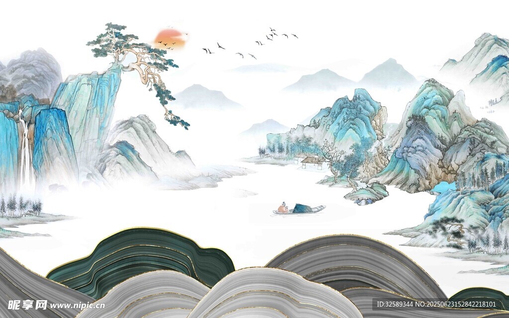 水墨山水意境图