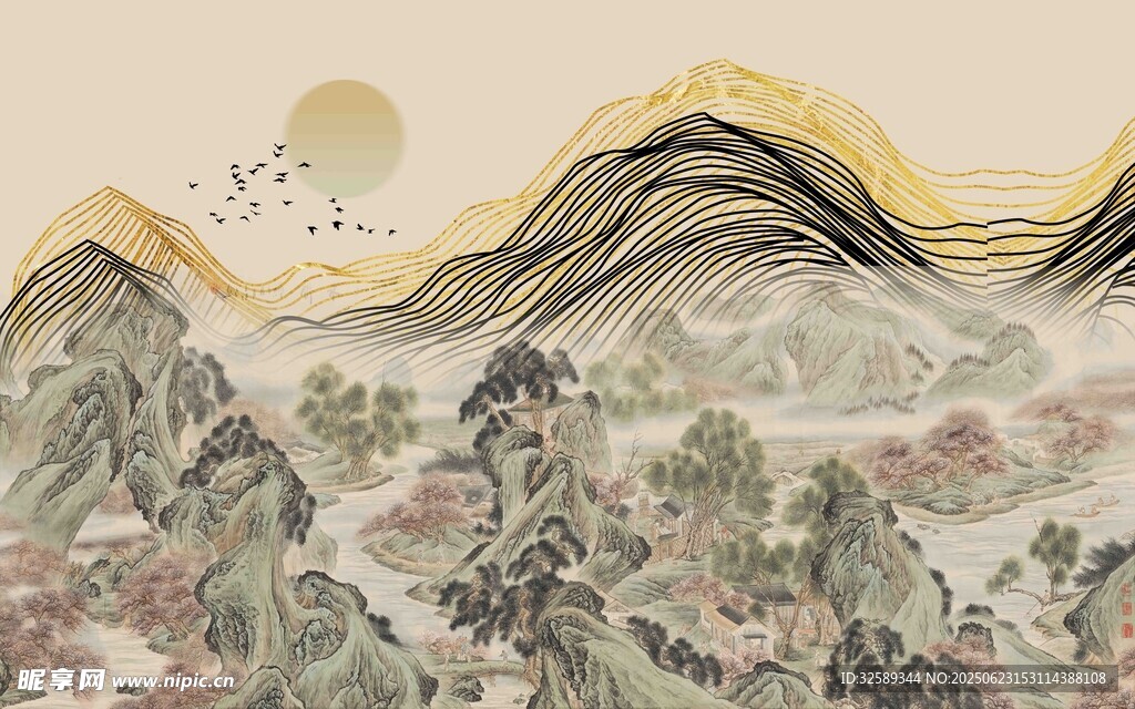 水墨山水间的诗意景致