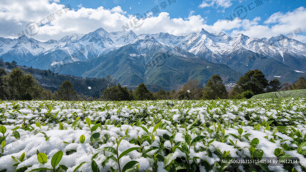 雪山  茶田