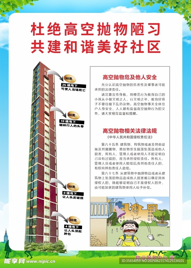 严禁高空抛物