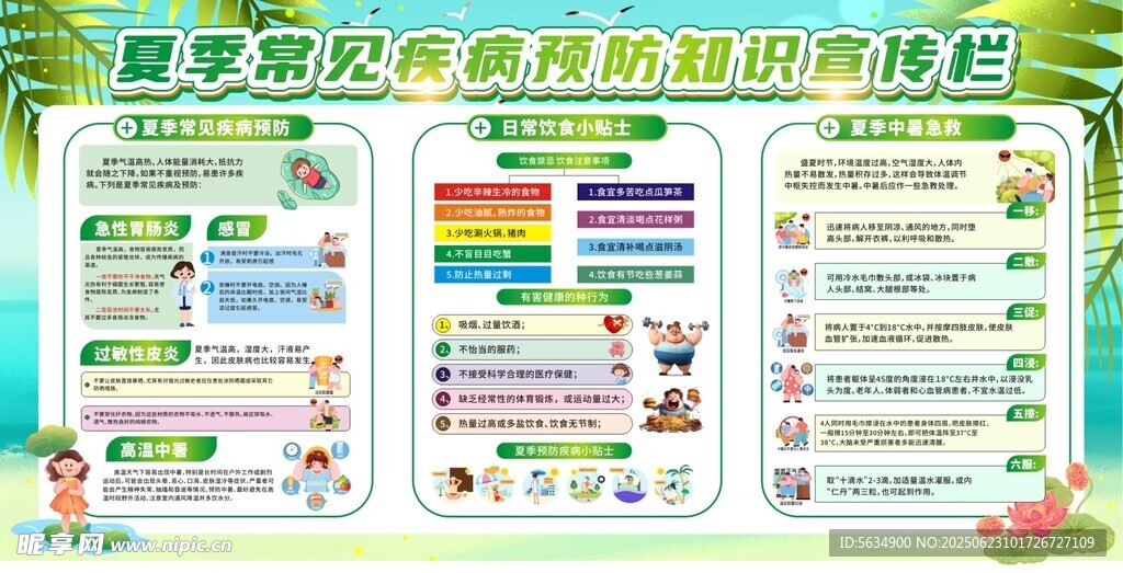 夏季疾病预防宣传栏