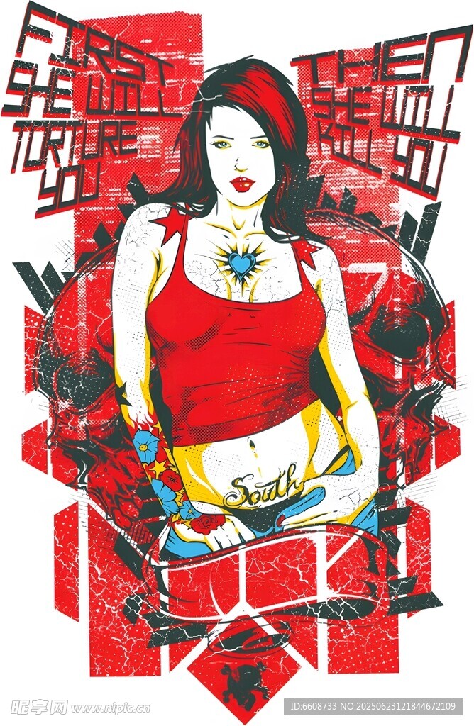 复古风时尚女性插画