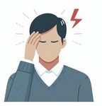 男子单手扶额显头痛