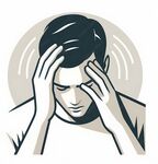 苦恼男子双手抱头
