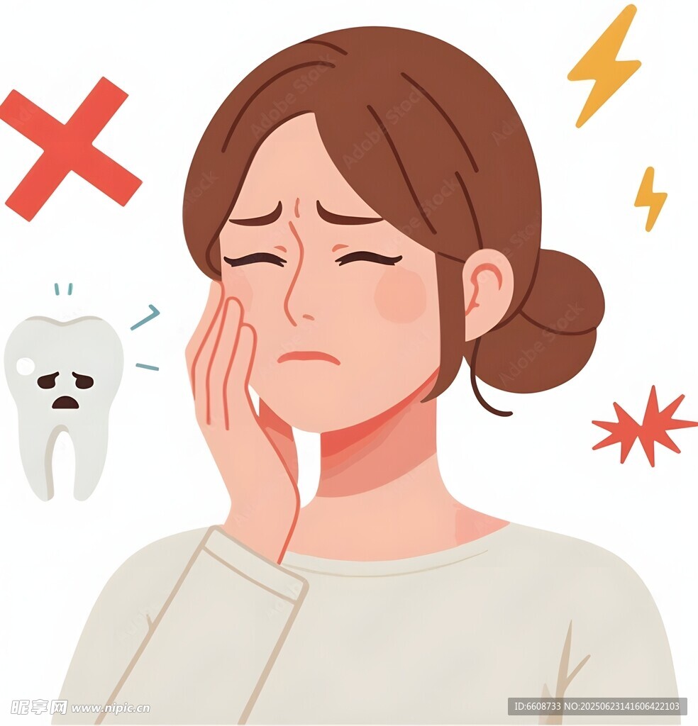 牙痛困扰表情尽显难受