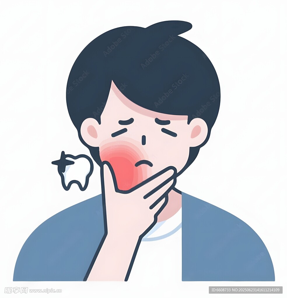 男子牙痛表情显痛苦