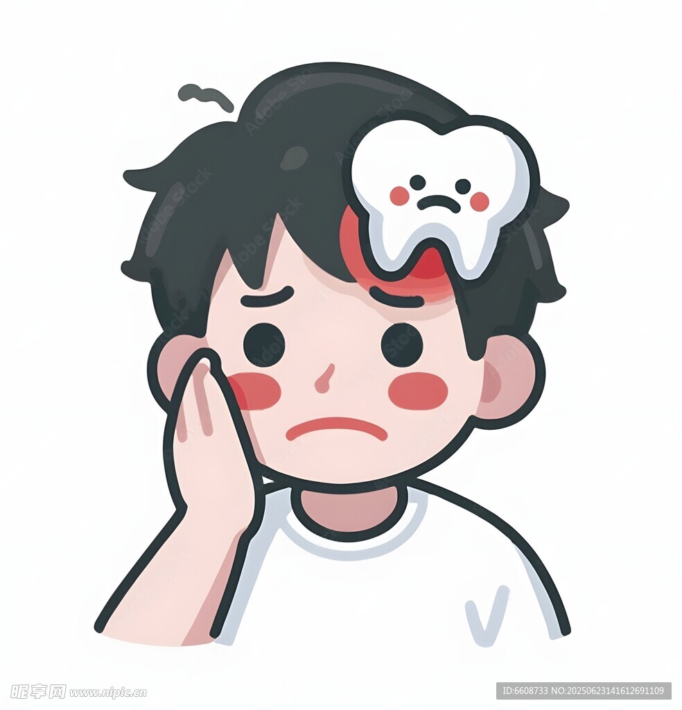 男孩因牙痛面露苦恼