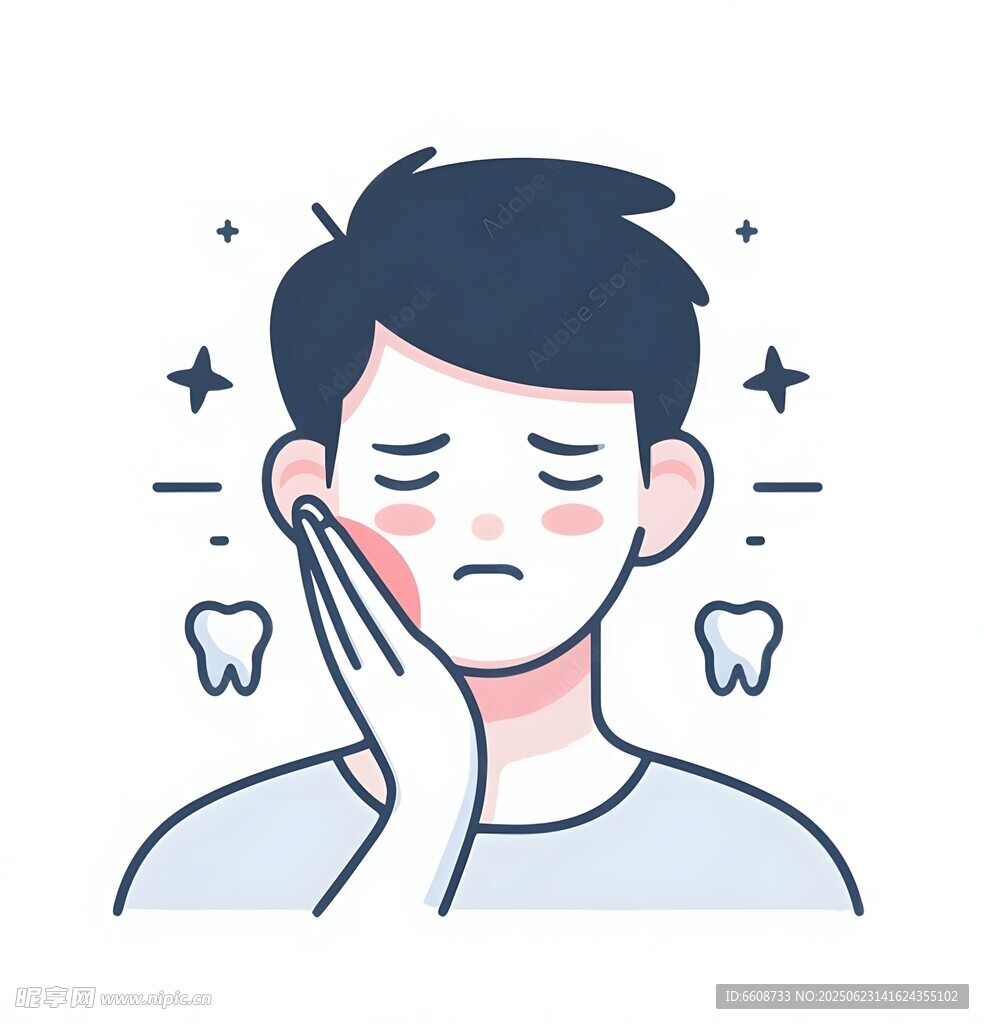 男子牙痛表情显痛苦