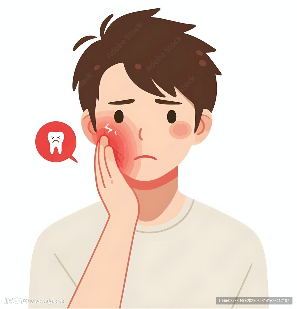 男子牙痛表情显痛苦