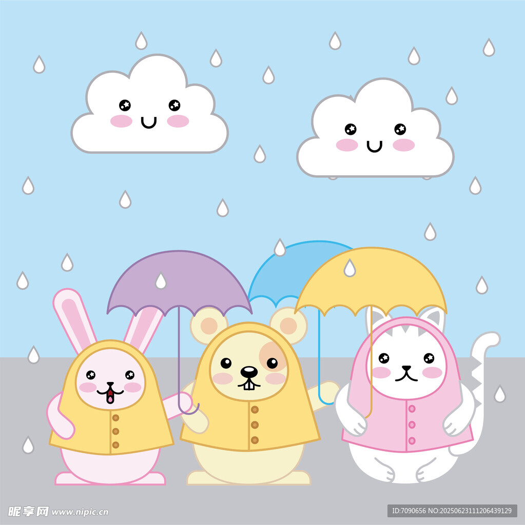 雨中萌宠