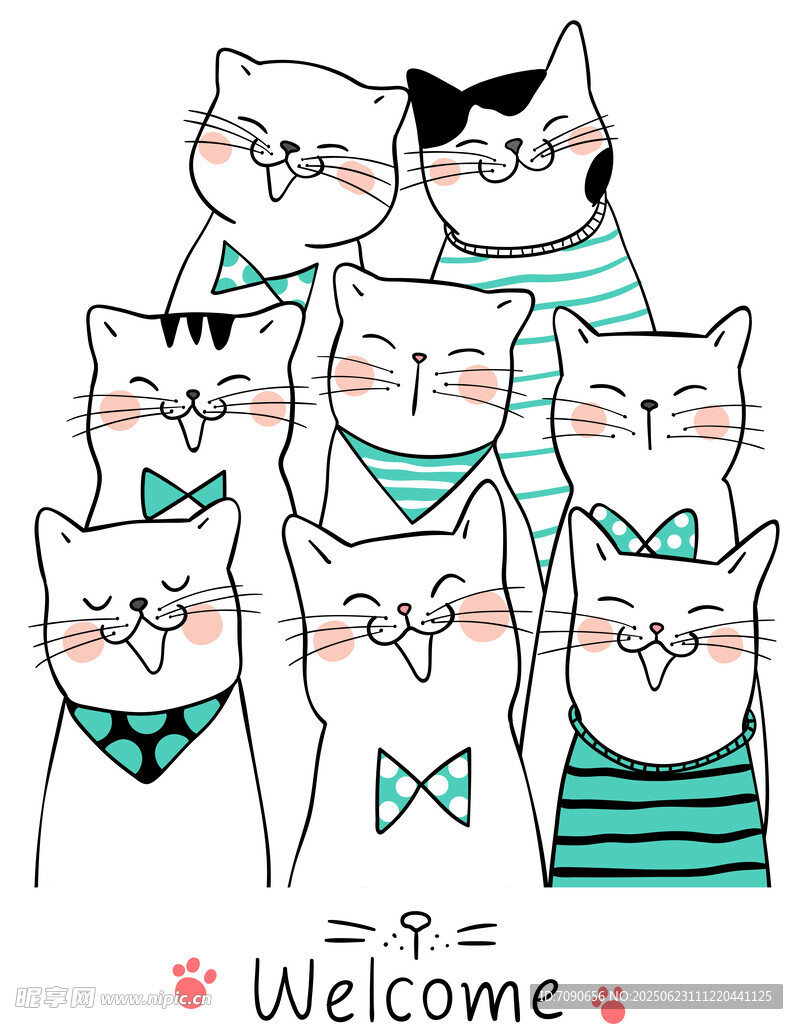 一群萌猫欢迎你