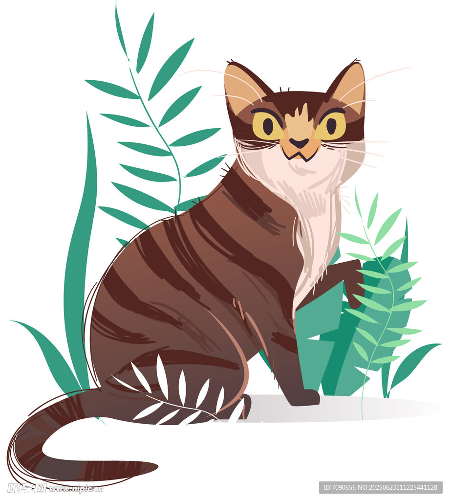 丛林中的条纹猫咪