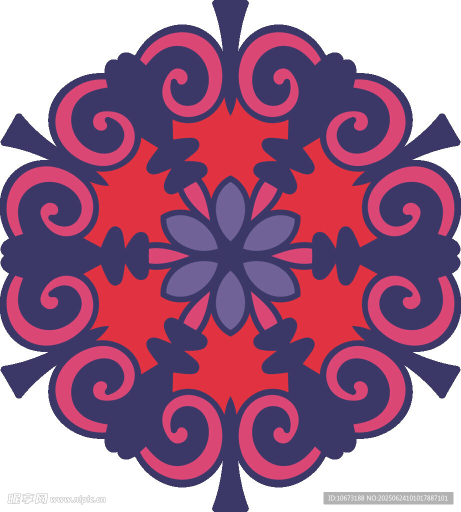 复古风对称花纹图案
