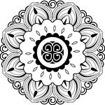 黑白曼陀罗花纹图案
