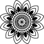 黑白曼陀罗花纹图案